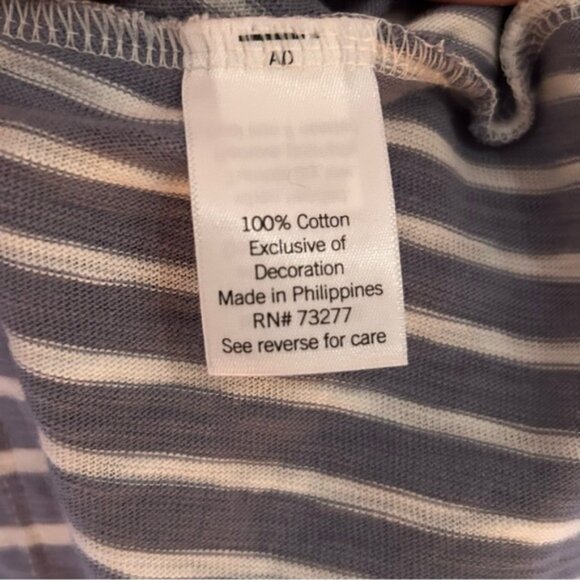 Lauren Conrad Striped Gray Ruffle Sleeve Top Size Large - Picture 5 of 6